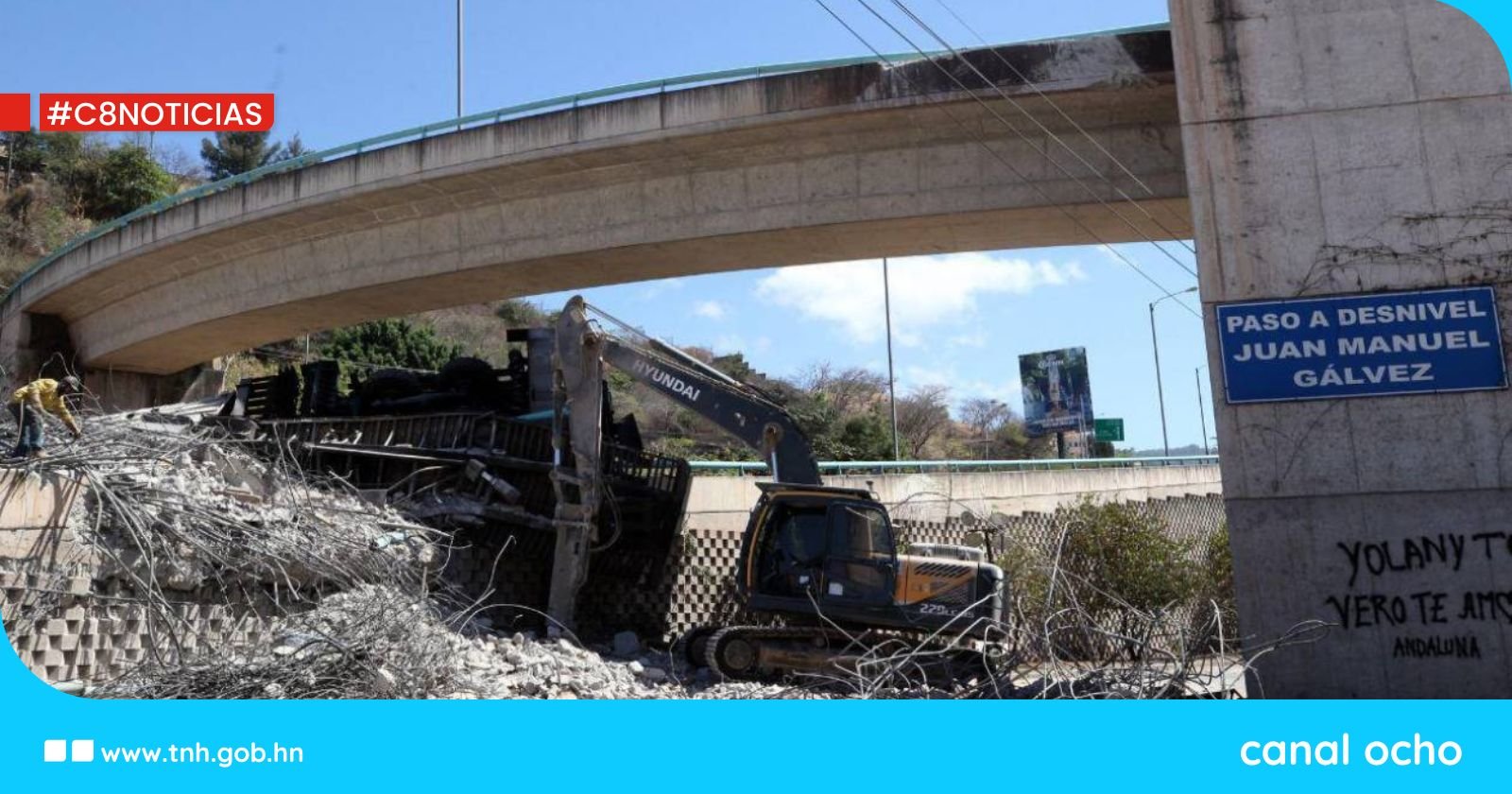 Habilitan de forma provisional el paso a desnivel Juan Manuel Gálvez en Tegucigalpa
