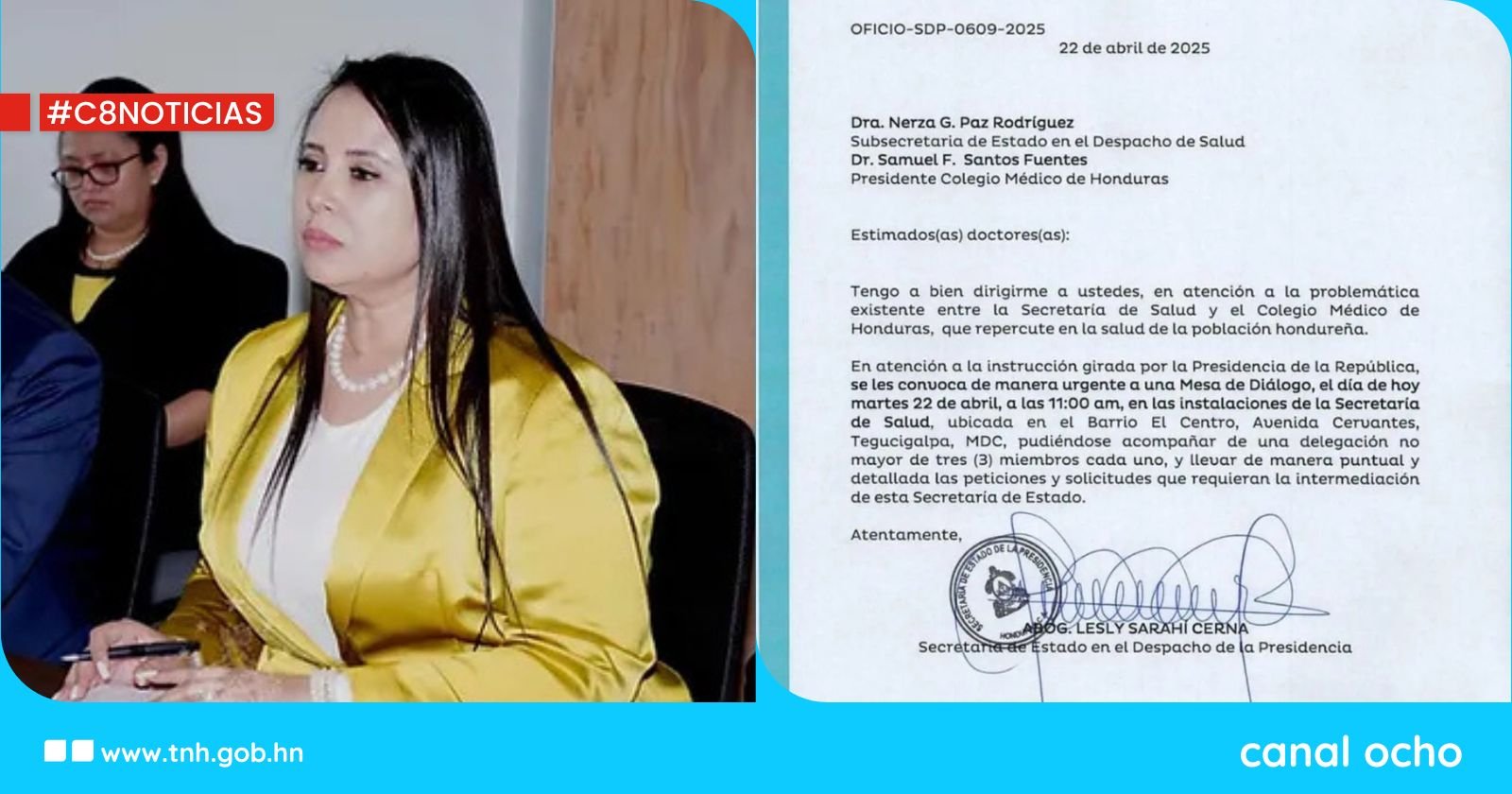 Gobierno convoca a reunión urgente con el Colegio Médico para buscar salida a crisis sanitaria