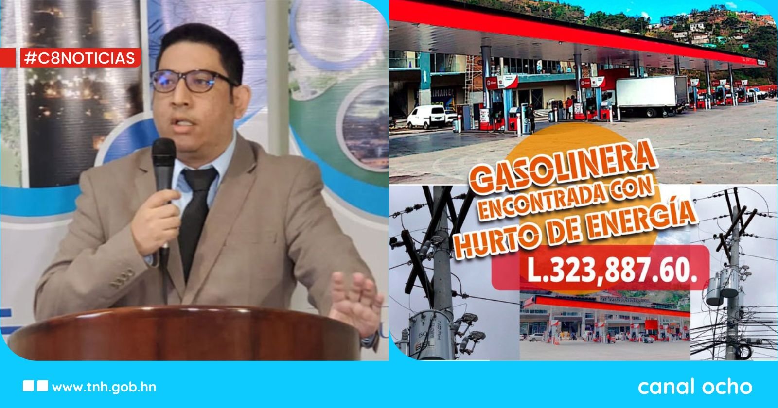 SEN denuncia hurto del servicio eléctrico en gasolinera del oriente hondureño