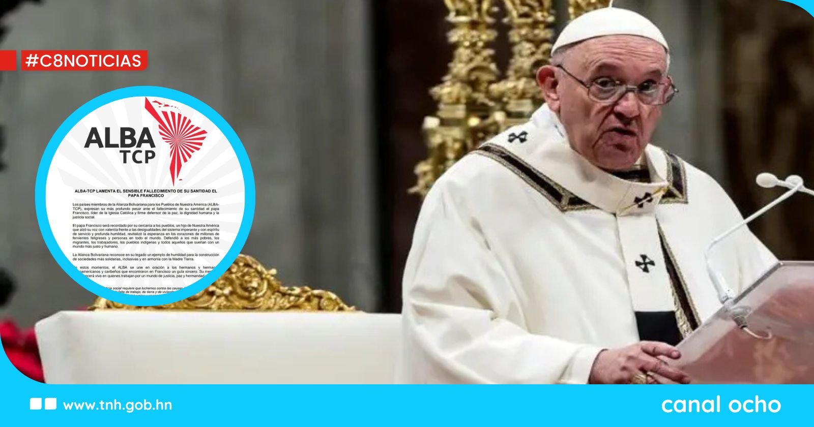 ALBA-TCP lamenta el fallecimiento de su santidad el Papa Francisco