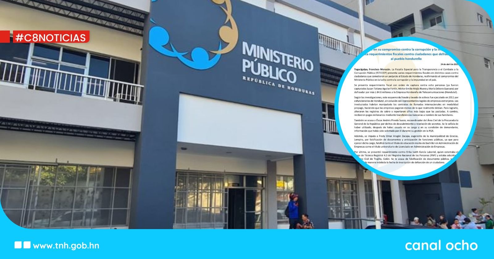 MP presenta requerimientos fiscales por casos de corrupción en instituciones estatales