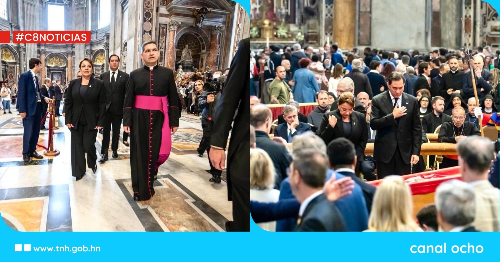 Presidenta Castro asiste a ceremonia de honras fúnebres del papa Francisco