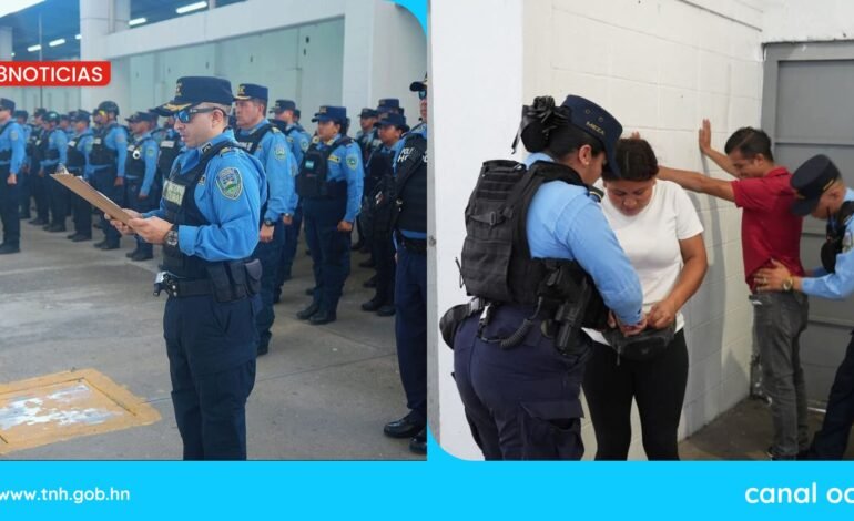 Policía brinda seguridad para el encuentro futbolístico entre el Marathón vs Olímpia