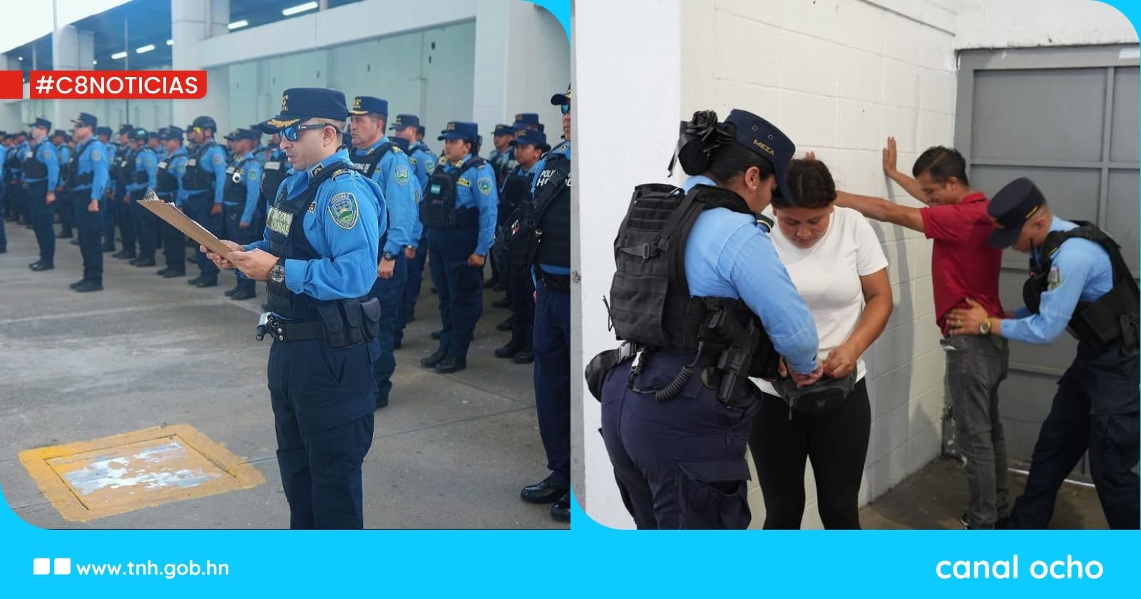 Policía brinda seguridad para el encuentro futbolístico entre el Marathón vs Olímpia