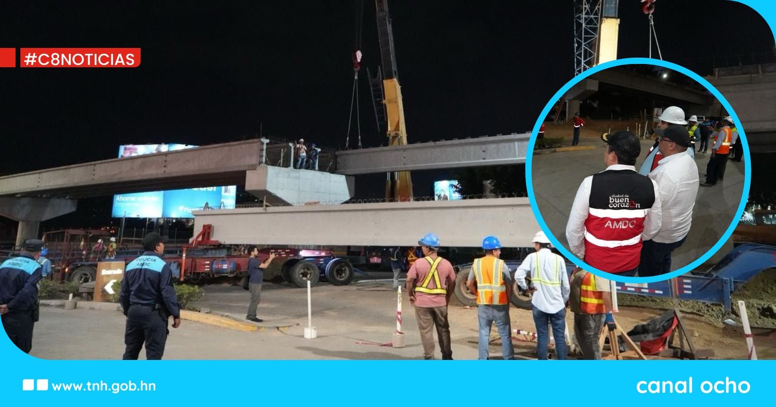 AMDC concluye la instalación de vigas en el paso a desnivel del bulevar Juan Pablo II
