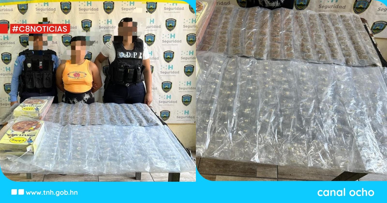 En posesión de droga es detenida una presunta integrante de la «MS-13» por agentes de la DPI en Vallen