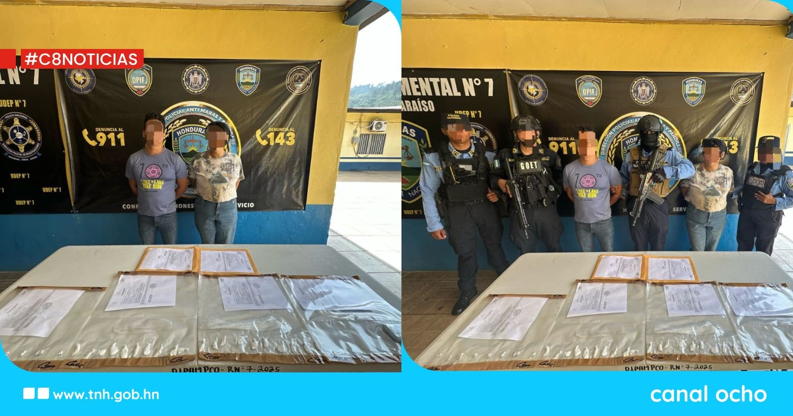 Capturan con droga dos miembros del grupo “El Barny” durante allanamiento en Danlí