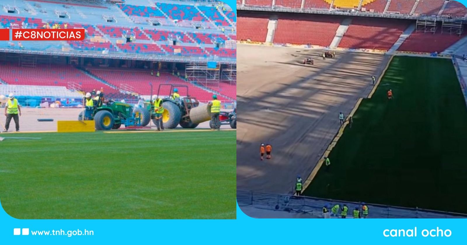 FC Barcelona divulga imágenes del césped de su estadio