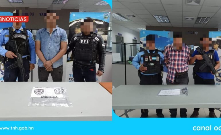 Agentes policiales detienen a tres individuos por delito en Lempira