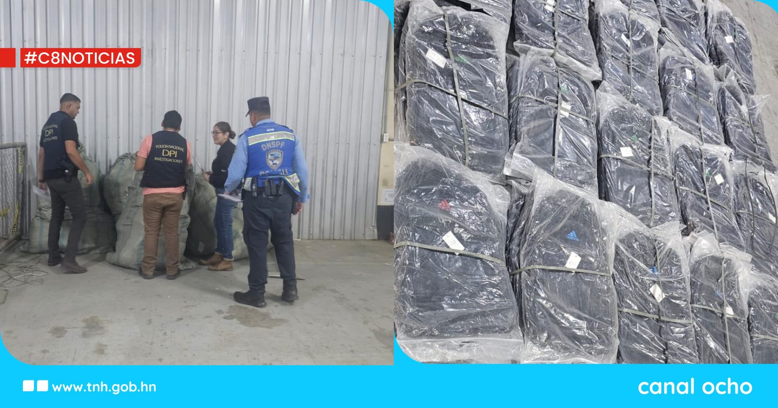 Policía de Frontera detecta importación ilegal de mochilas falsificadas valoradas en más de L400 mil