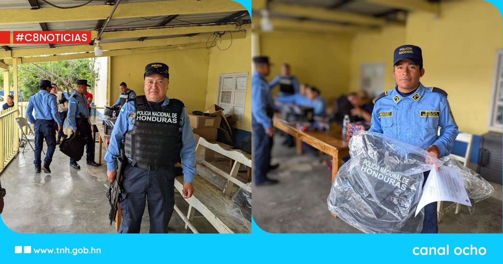 Policías reciben dotación de chalecos antibalas en Intibucá