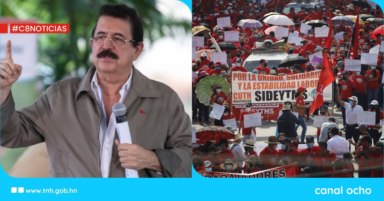 Expresidente Zelaya convoca a movilización en respaldo a la clase trabajadora este 1 de mayo