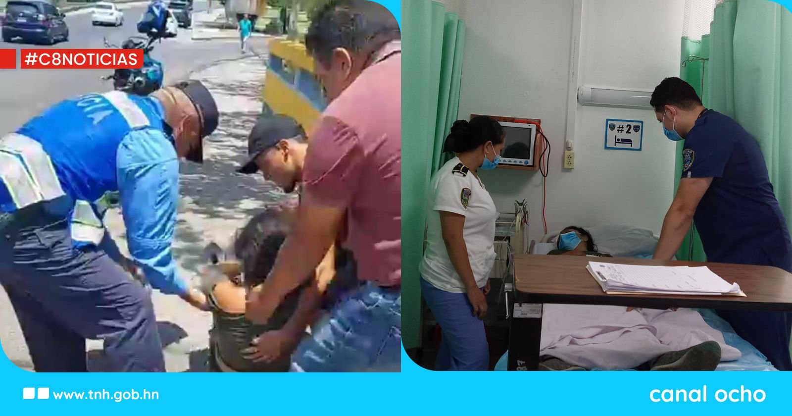 Policías brindan auxilio oportuno a ciudadana accidentada en bulevar Suyapa de Tegucigalpa