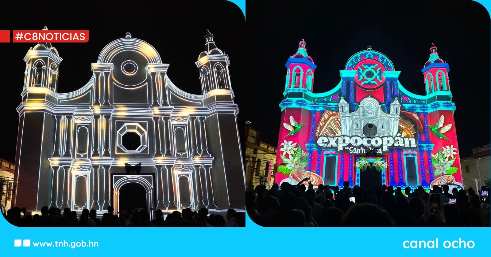 ExpoCopán 2025 culmina con un video mapping en Catedral de Santa Rosa