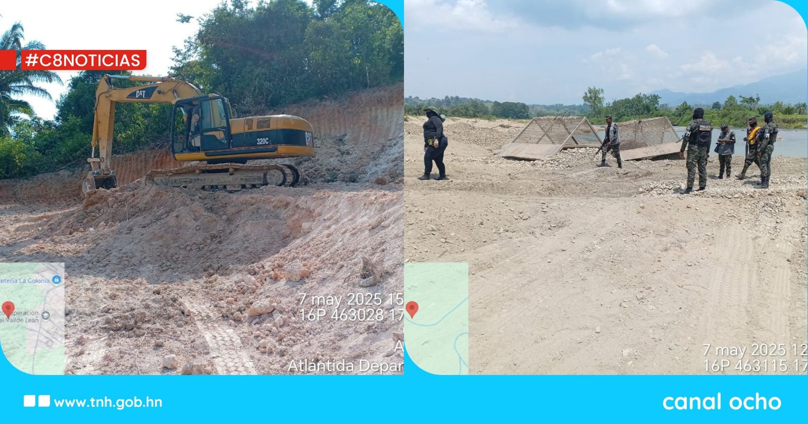 Intensifican acciones contra la extracción ilegal en Arizona, Atlántida