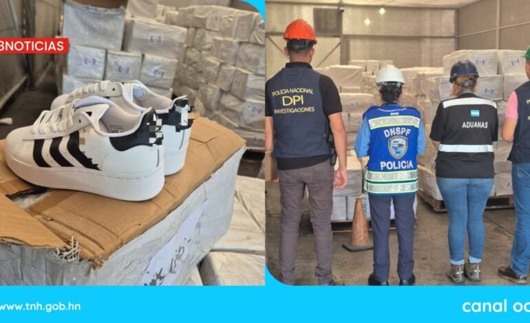 Decomisan cargamento de zapatos pirata valorado en L49 millones