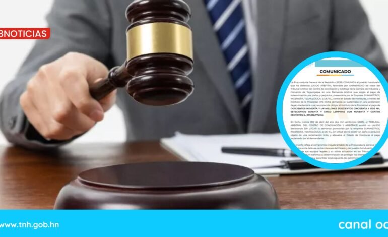 PGR logra laudo arbitral favorable por más de L291 millones