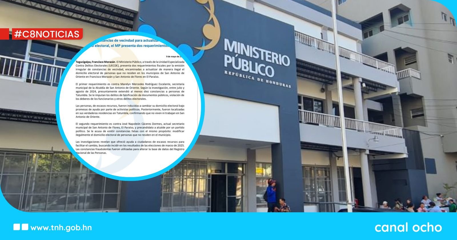MP presenta requerimientos fiscales a implicados por emitir constancias de vecindad ilegales