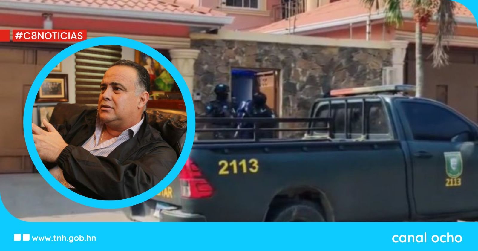 Allanan sede política de Armando Calidonio en operativo antidrogas en Cortés